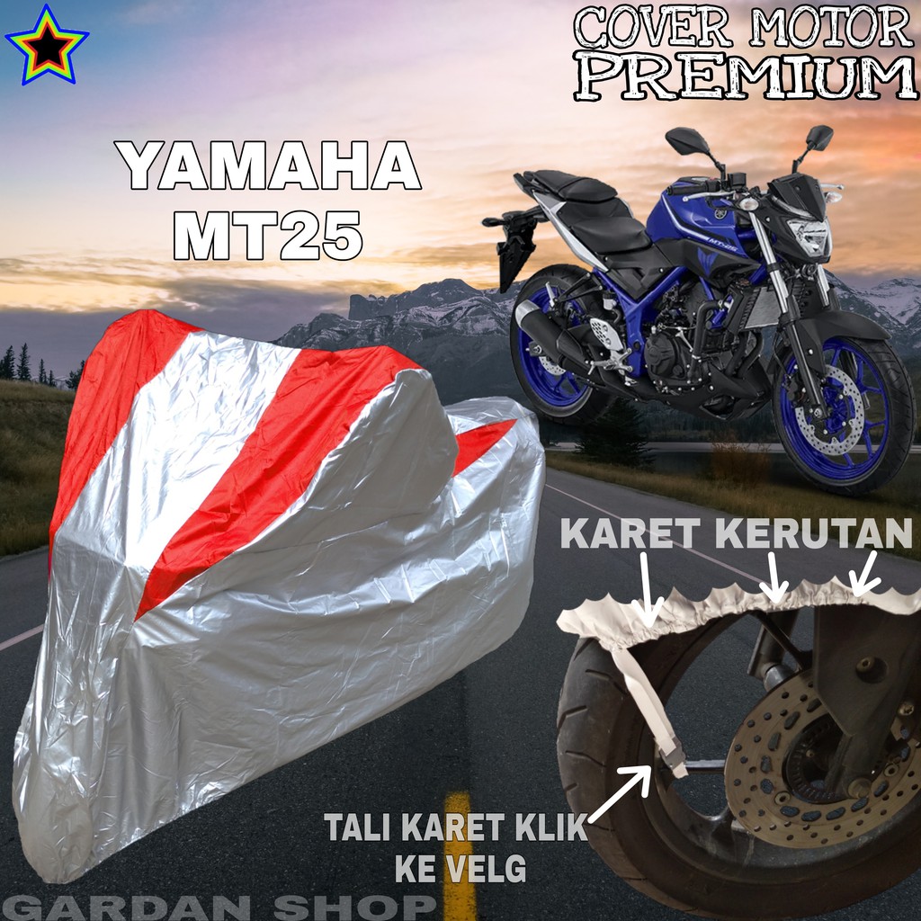 Sarung Motor YAMAHA MT25 Silver MERAH Body Cover Penutup Motor Yamaha Mt25 PREMIUM