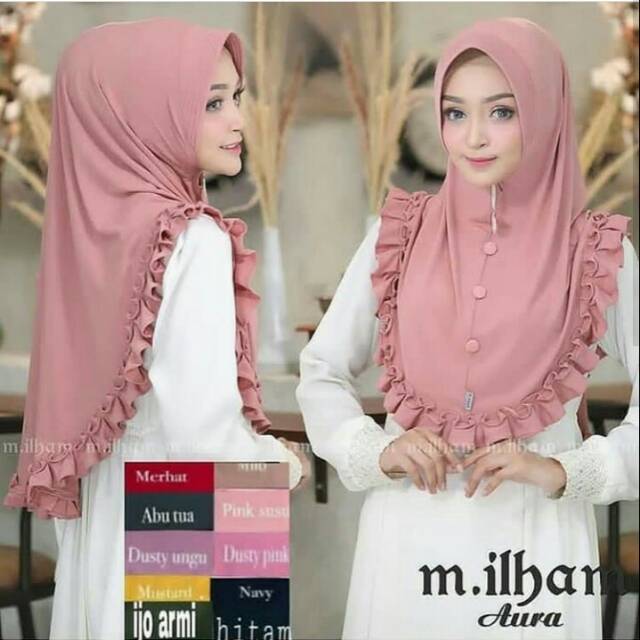 KHUSUS GROSIR KHIMAR AURA RUBBY KANCING / HIJAB TERBARU / HIJAB TERLARIS / HIJAB GROSIR MURAH