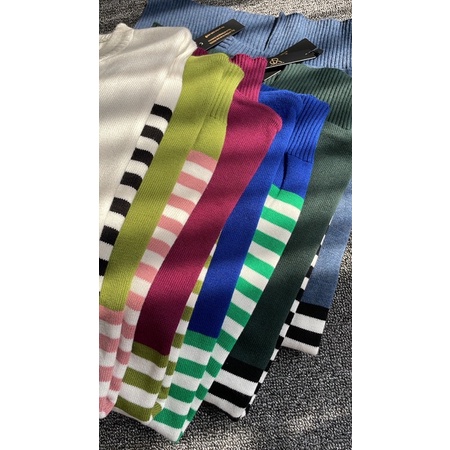 Outerres - AERI KNIT TOP | Atasan Sweater Pita Coquette Stripe