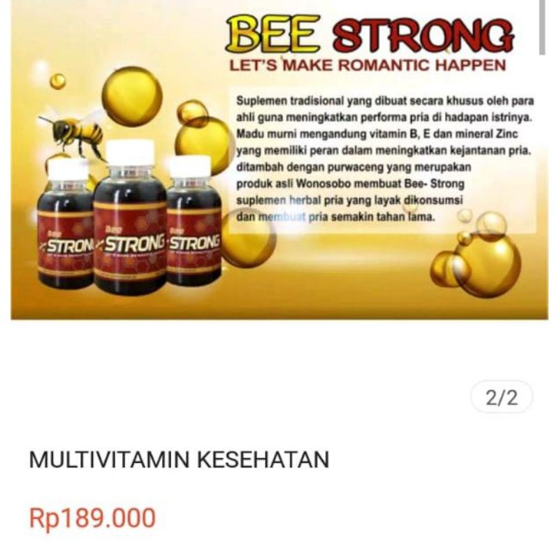 BEE STRONG Multivitamin Solusi Untuk Menjaga Stamina