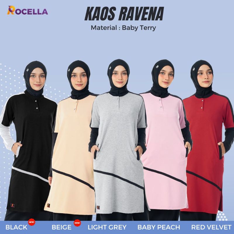 Rocella Kaos Ravena II kaos olahraga muslimah premium II kaos olahraga wanita branded II kaos sepeda