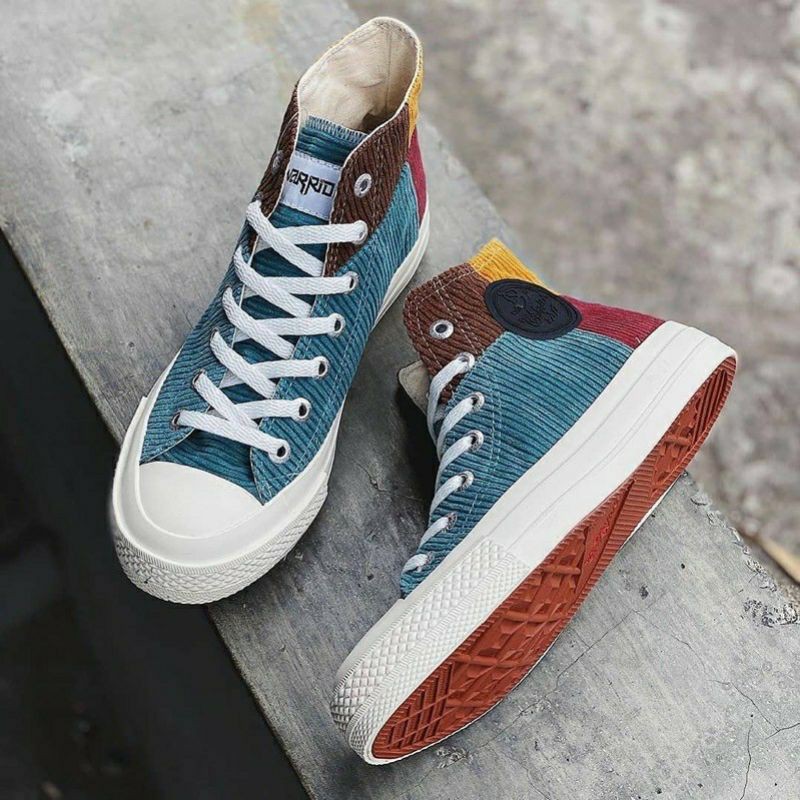SEPATU WARRIOR RAINBOW TOSCA  NAVY RED CORDURAY SEPATU