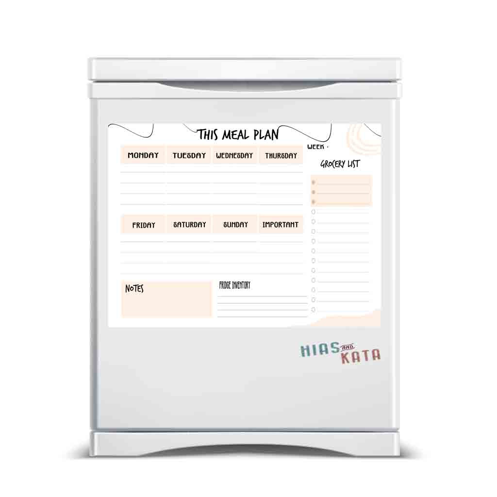 

This meal plan magnetic aesthetic agenda makan magnet kulkas estetic ( free 1pcs spidol magnet)
