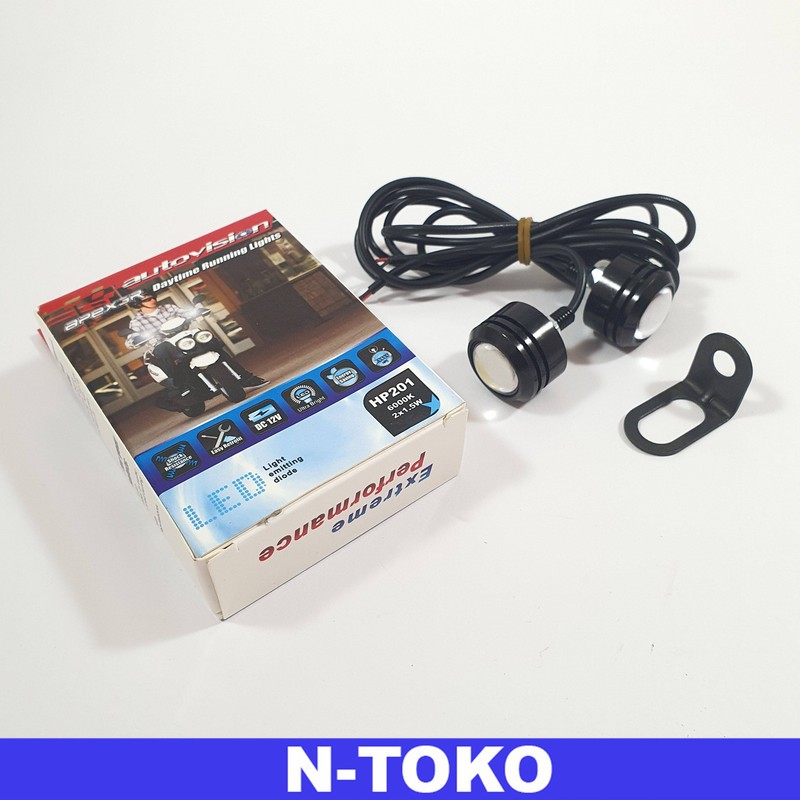 Lampu Eagle Eye Kedip Cahaya Putih LED Strobo Autovision Variasi Motor