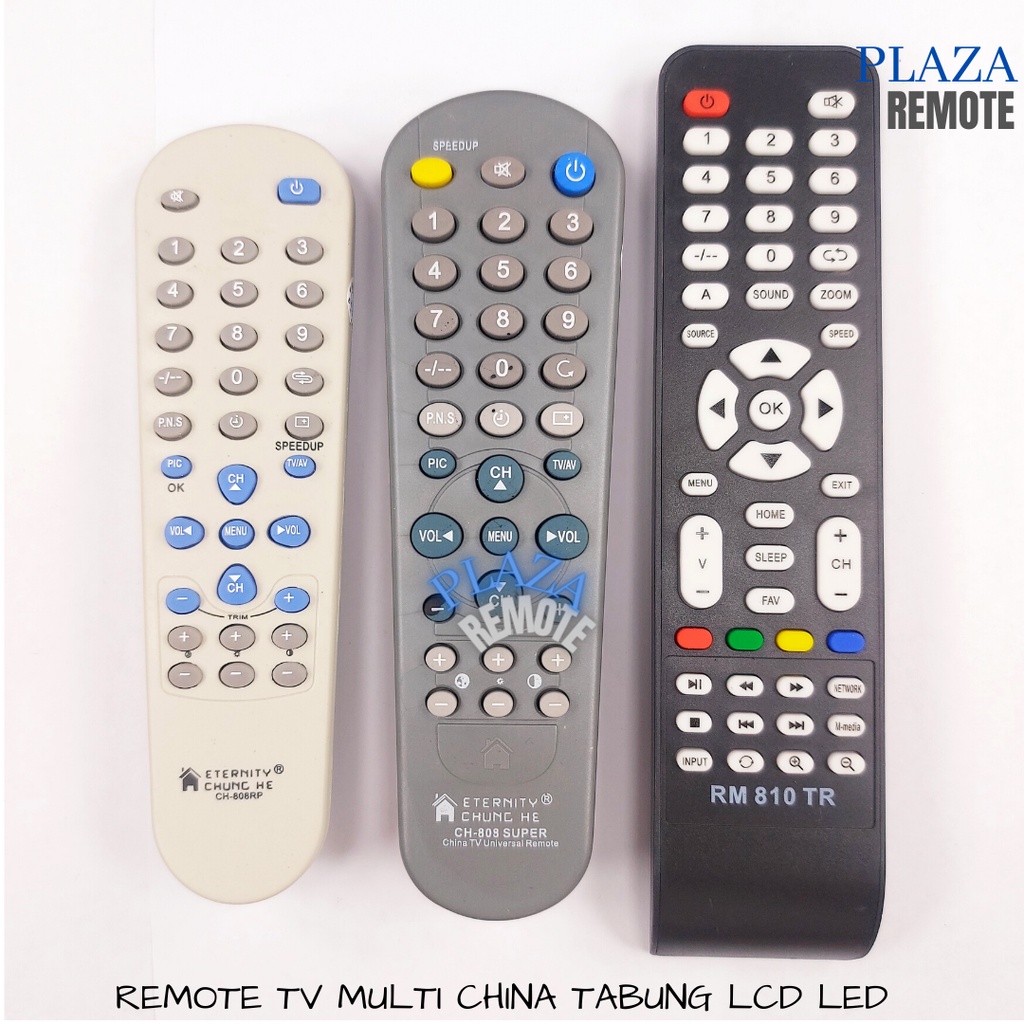 REMOTE TV CHINA UNIVERSAL LCD LED TABUNG MERK TV CINA TANPA SETTING