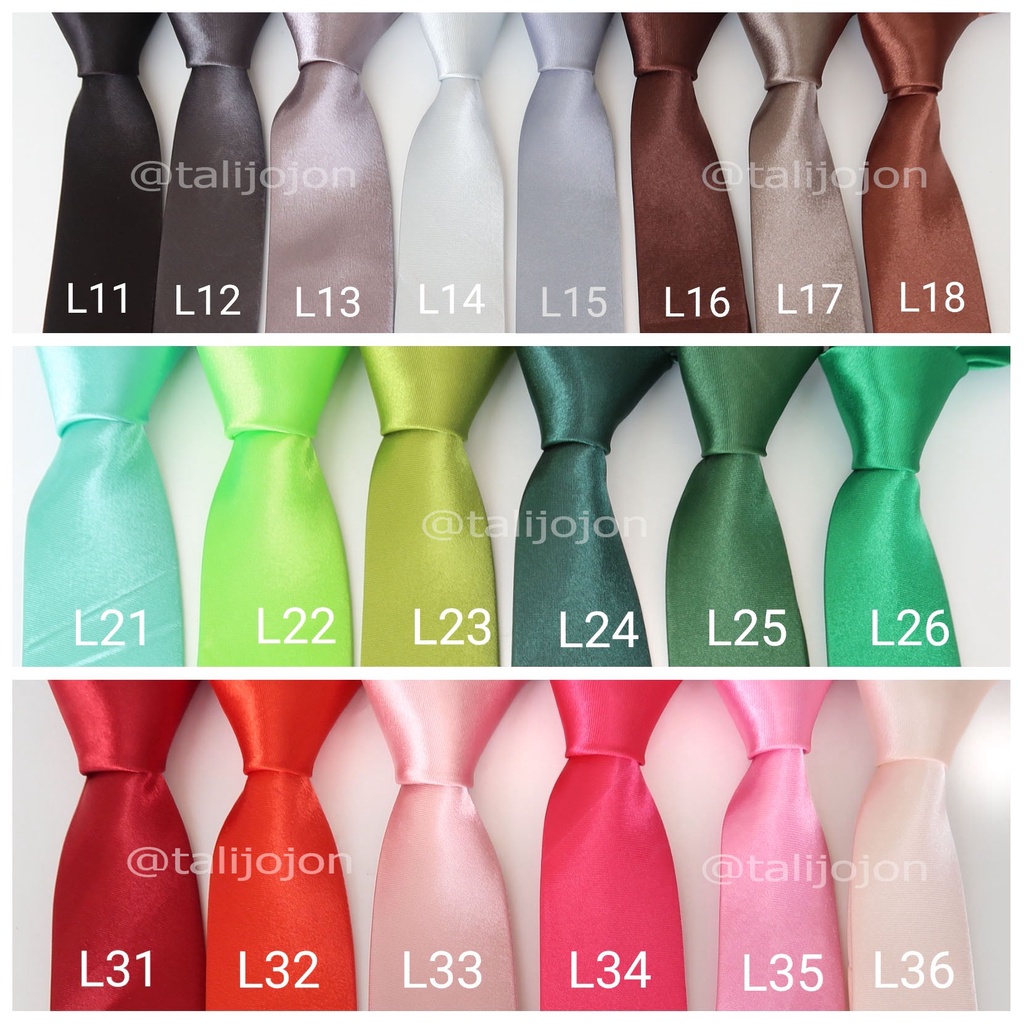 Dasi Instan Dasi Pria Dasi Panjang Polos Ukuran Slim 2inc Bahan 100% Silk Import Warna Lengkap