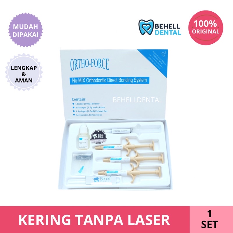 LEM BEHEL ORTHO FORCE KERING TANPA LASER ORIGINAL BIG // Lem Behel Nomix Perekat Behel Permanen Metal / Lem Dental Gel Etching Etsa Primer Paste | Ortho Bracket No-mix Orthoforce BEHELLDENTAL ORI ORIGINAL