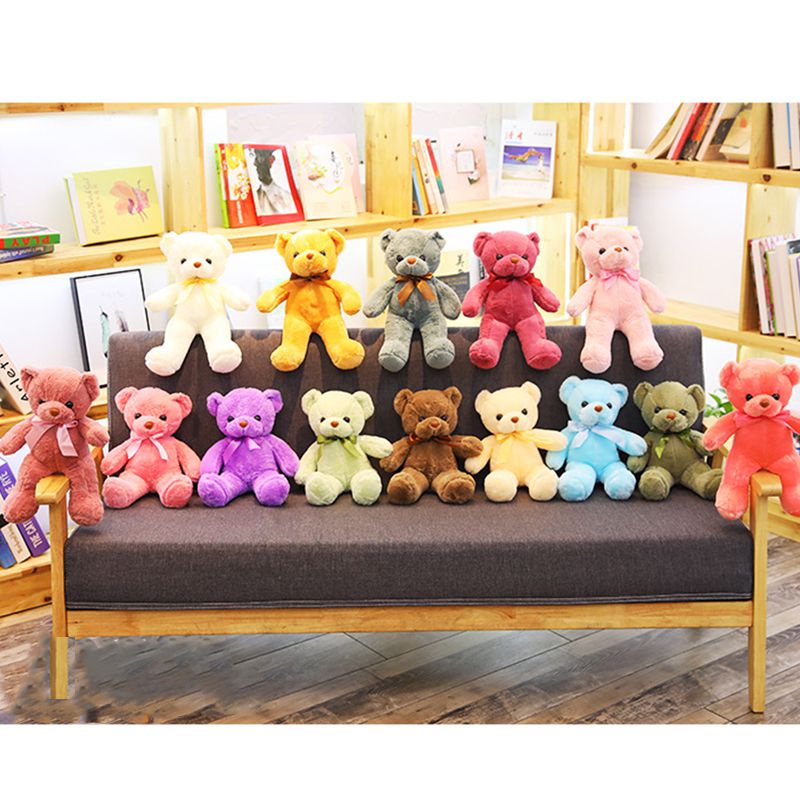 Lovely Teddy Bear Soft Plush Toy Stuffed Animals Toy Playmate Soothing Doll PP Cotton Kids Toys Christmas Birthday Gifts