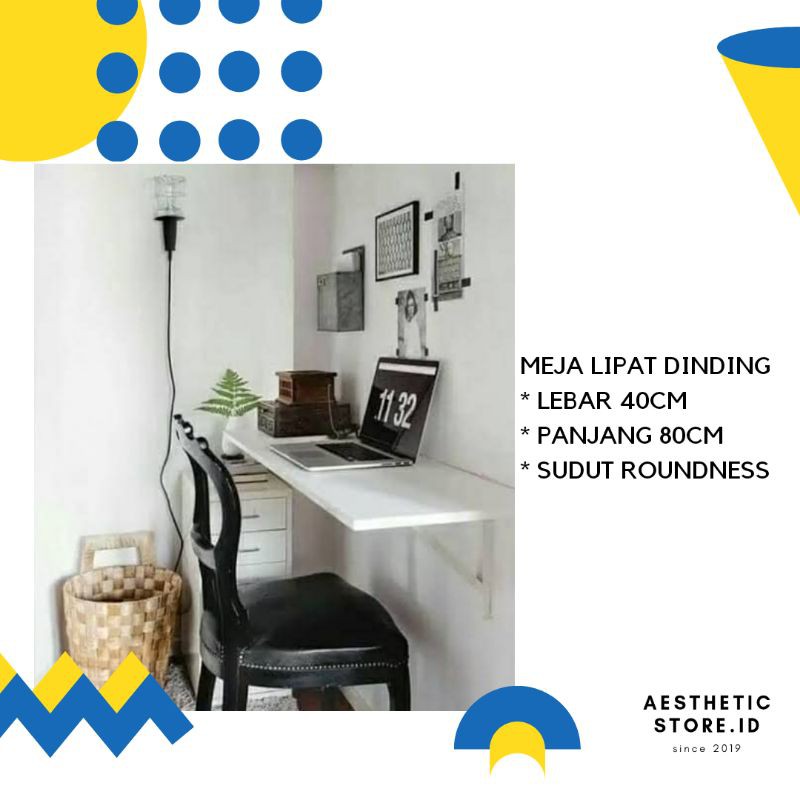 Meja Lipat / Meja Dinding / Meja Laptop / Meja Belajar 80x40cm