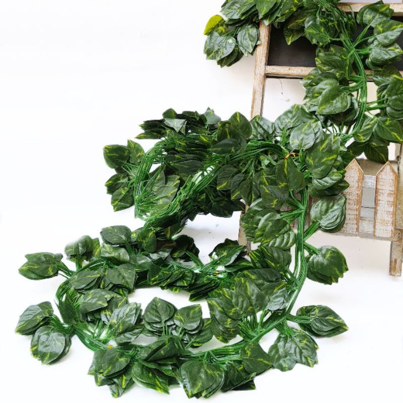 AL92 Daun Rambat 2m Anggur Lotus Sri Gading Peperomia Semangka Artificial Wedding Leaf