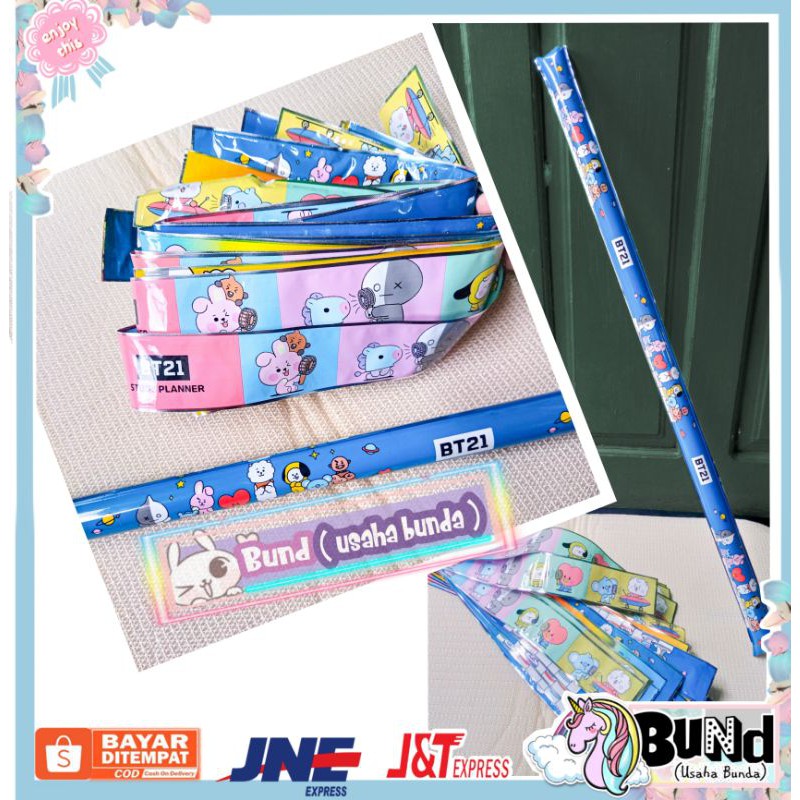 Bund - M046 BALON TEPUK KARAKTER BT21 / BALON TONGKAT PEDANG BALON AJAIB TANPA TIUP BALON TEPUK MOTI