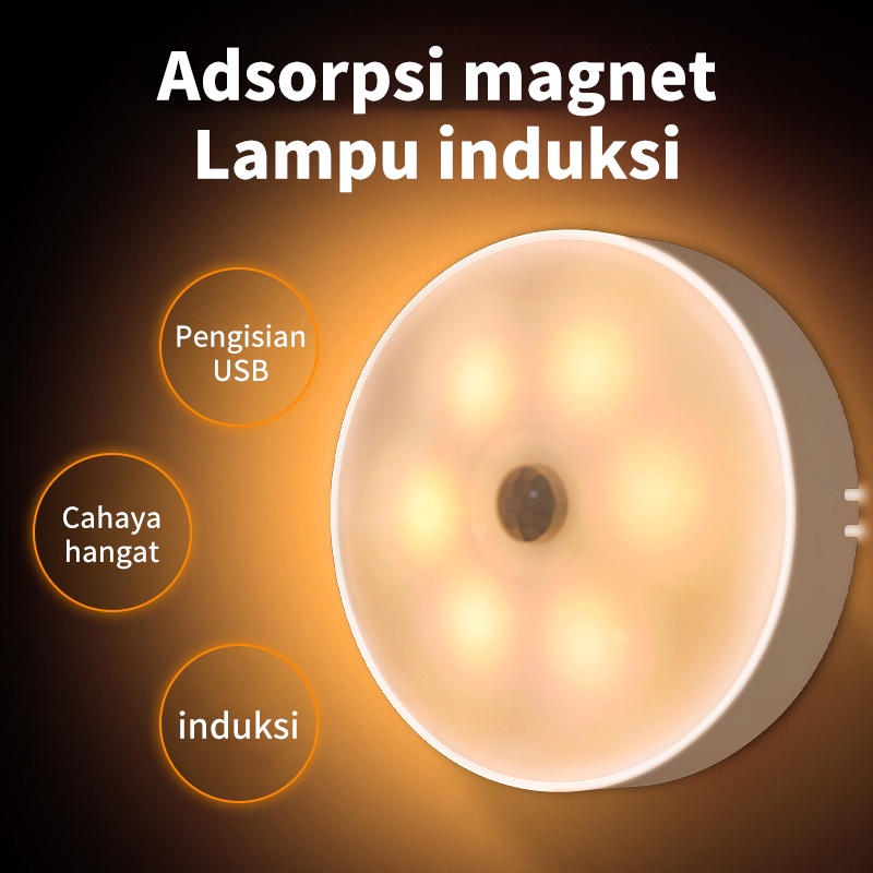 Lampu LED Sensor Gerak Otomatis / LED Induction Night Light/Lampu Tidur/ Lampu Nyala Otomatis