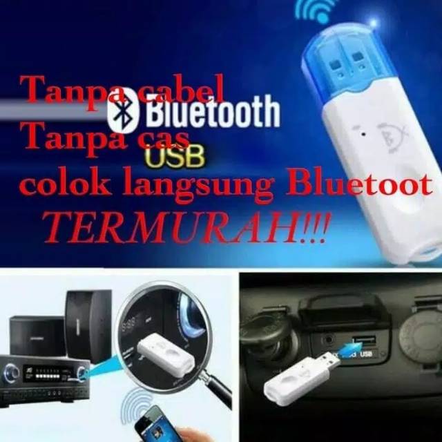 USB BLUETOOTH RECEIVER TANPA KABEL / PAKE KABEL