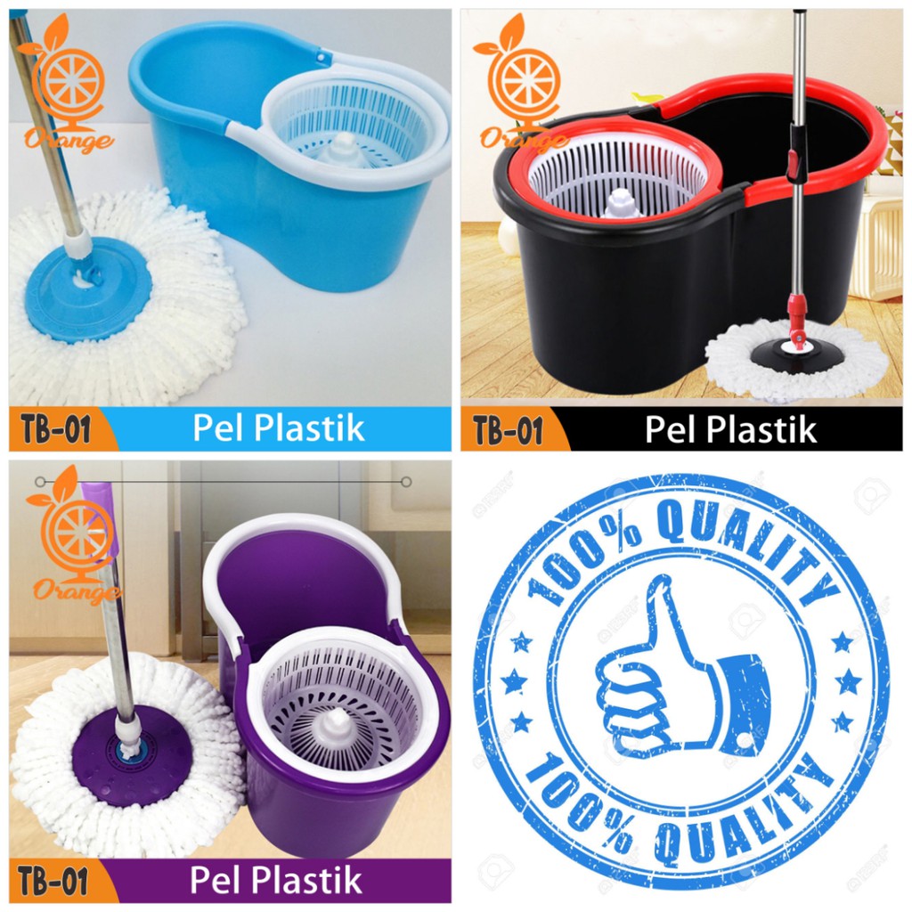 Spin Mop 360 Rotate Alat Pel Pembersih Lantai Super Rotary Pelan Praktis