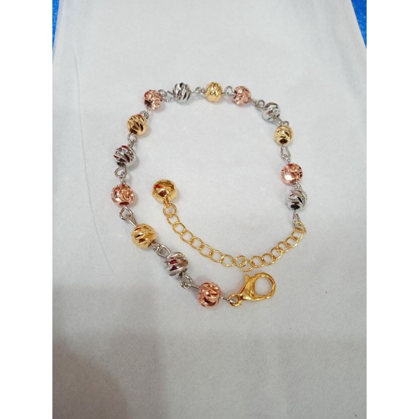 AL-808.Gelang tangan rantai bola ukir warna, xuping wanita berlapis emas uk18cm.