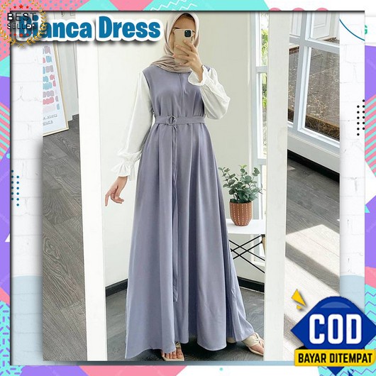 Gamis Mira Maxy Dress Mix Brukat Polka I Gamis Kondangan Brukat Fashion Wanita Muslim Murah Casual