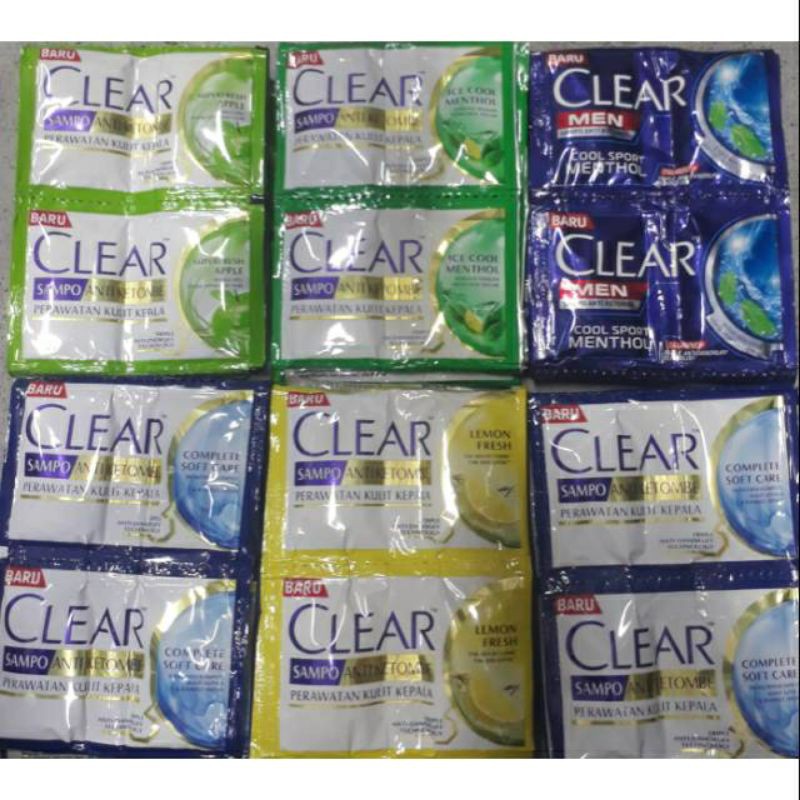 Clear shampoo saset renceng sampo clear isi 12 kering lepek patah rambut rontok