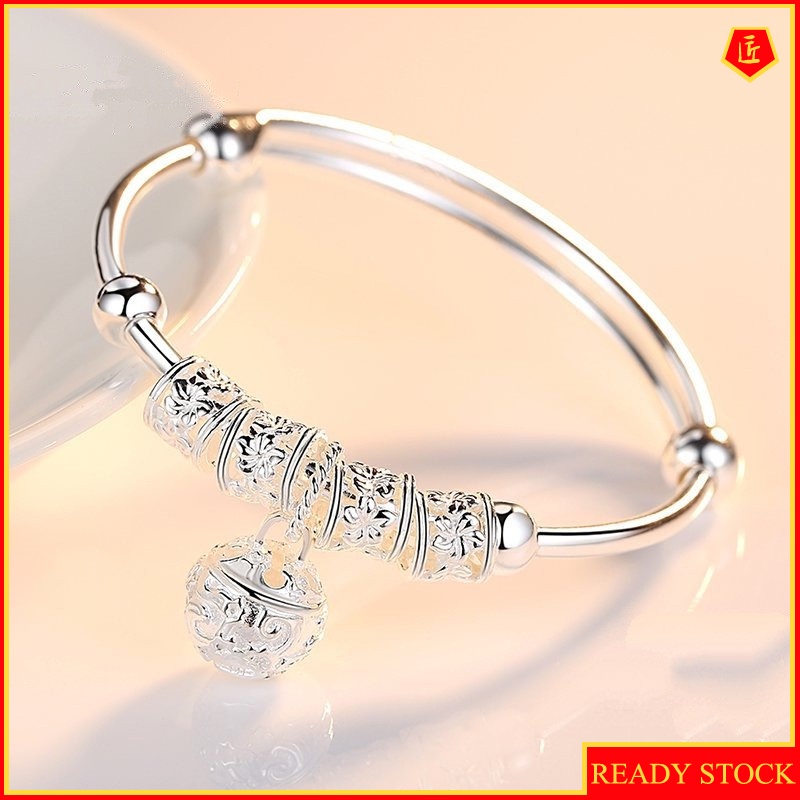 [Ready Stock]925 Silver Bell Bracelet Women's Fashion All-Matching