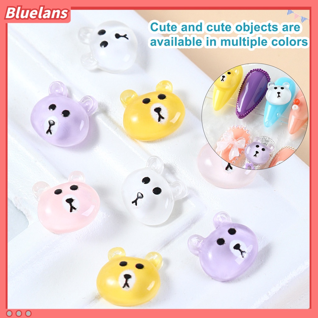 (In Stock) Kacamata Hitam Lensa Warna Warni ♡8pcs / Kantong Aksesoris Dekorasi Nail Art Universal Bahan Resin