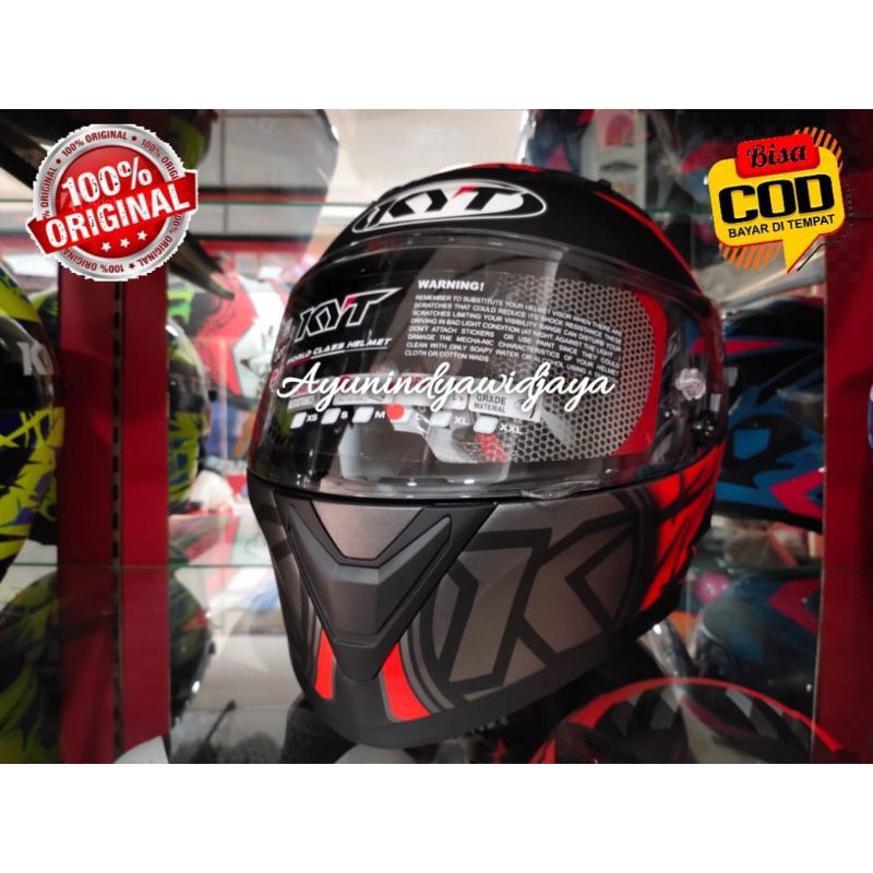 KYT Falcon FR Spike Matt Red Gunmetal