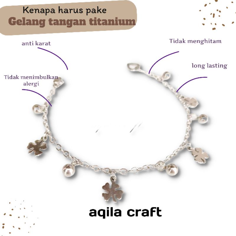 GELANG TANGAN TITANIUM SILVER ANTI KARAT KWALITAS PREMIUM STAINLESS STEEL GELANG WANITA TIDAK BERUBAH WARNA