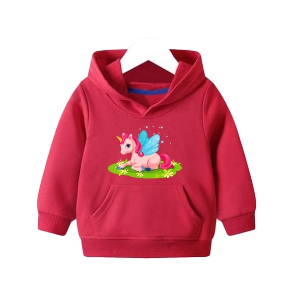 Winged Unicorn Hoodie Anak Fleece Sweater Anak