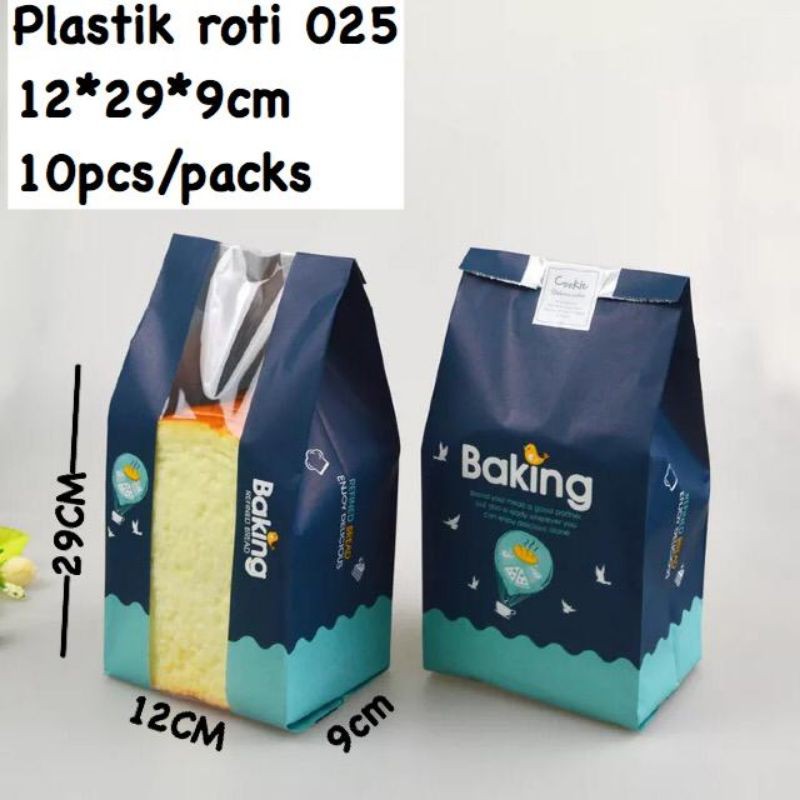 kantong kemasan roti tawar / kemasan kue unik &quot;baking&quot; harga 10 pcs