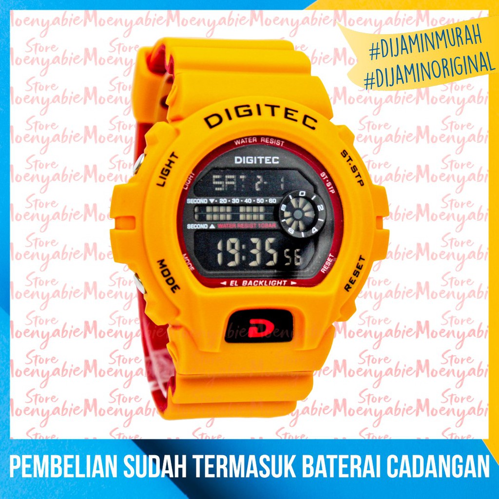Digitec DG 3098T Yellow Original Dan Anti Air Jam Tangan Digitec Pria