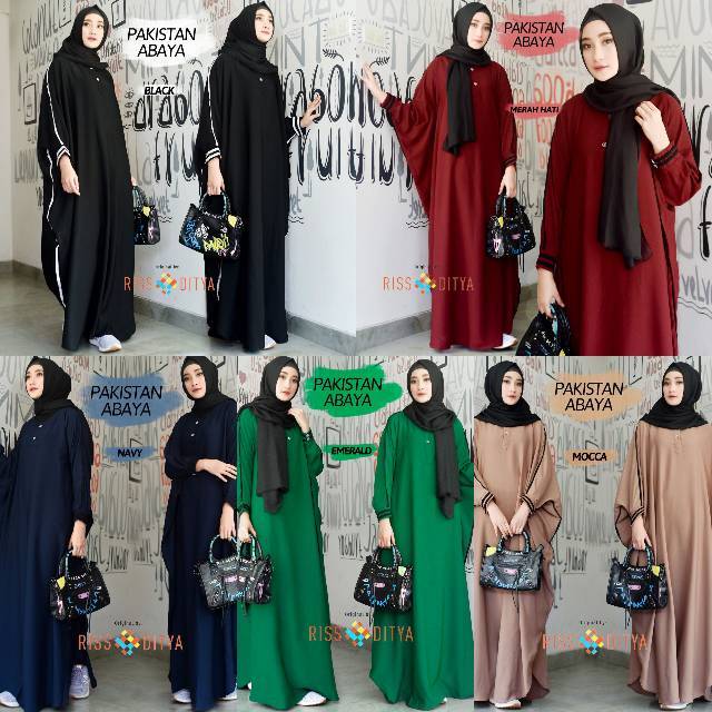 PAKISTAN ABAYA BY RSD HIJAB GAMIS ABAYA POLOS CANTIK MURAH SOLO