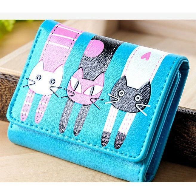 OTS 098 - Wallet / Dompet Wanita Lipat Mini fashion korea Triple Cat