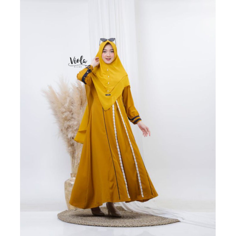 Raysa Syar'i Ity Crepe Khimar Ceruty ORI Viola Hijab