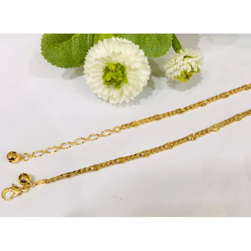 GELANG TANGAN WANITA DEWASA TITANIUM GOLD MOTIF PILIHAN LAPIS EMAS 24 K