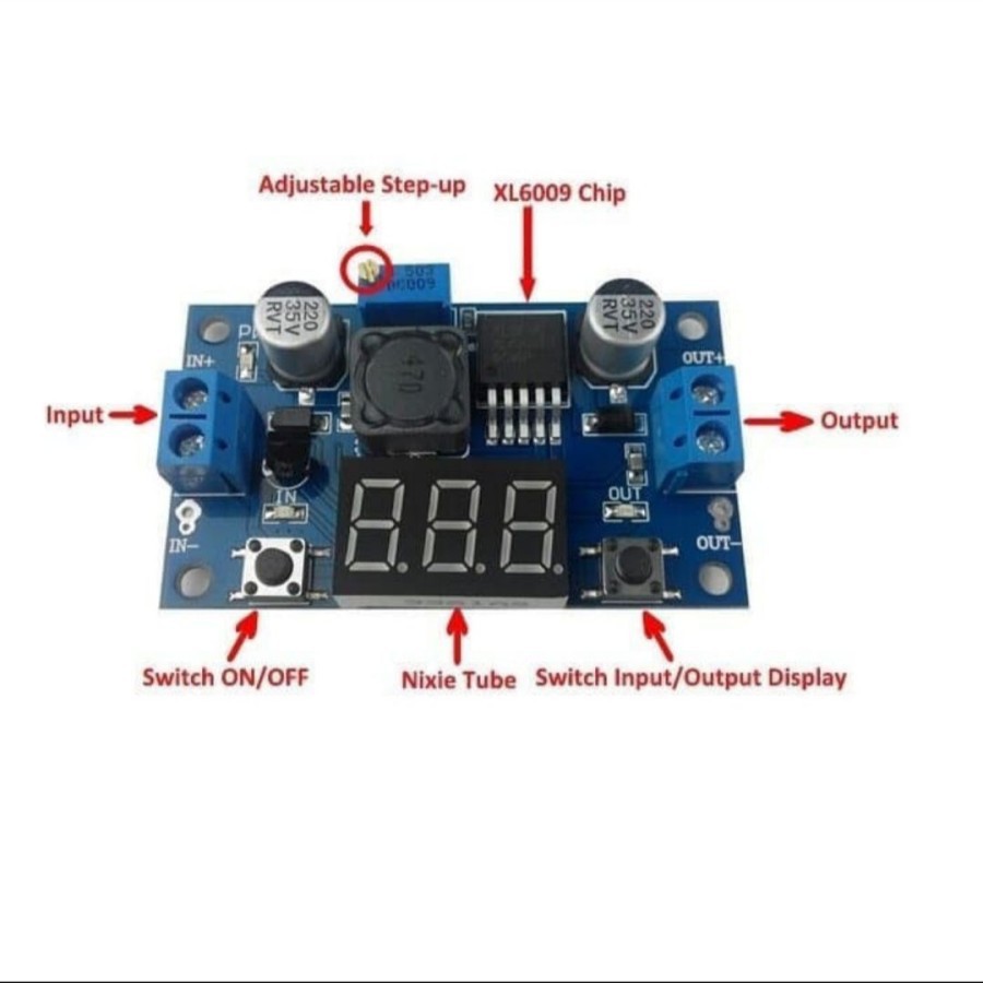 Modul Module Stepup Step Up DC-DC 4A Xl6009 Display 7 segment Boost