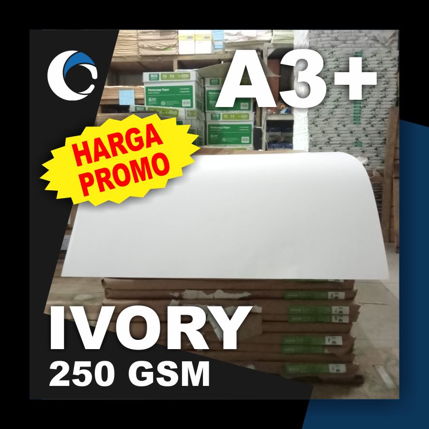 

KERTAS IVORY 250 GSM Uk [ A3+ ] 32cm x 48,5cm ( 50 LEMBAR )