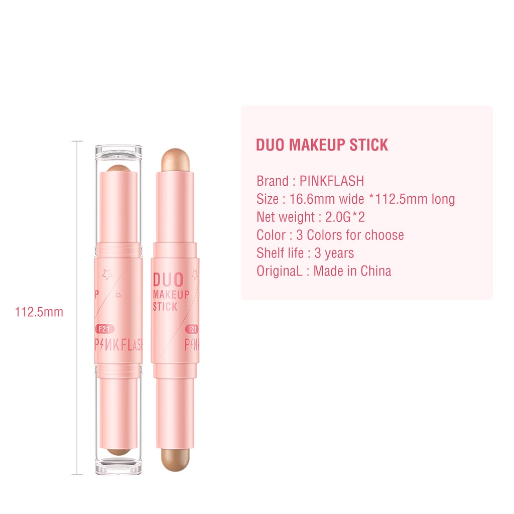 Pinkflash Double Shaping Contour And Highlighter Stick 2in1 Contour Stick Pinkflash Highlighter Stick Pinkflash Contour Pinkflash Highlighter Pinkflash Duo Makeup Stick Pink Flash Highlighter Pink Flash Contour Pink Flash