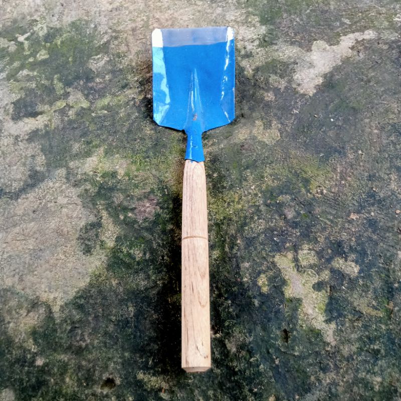 SEKOP TAMAN MINI BIRU - SEKOP KECIL UNTUK BERKEBUN / SEKOP MINI BAJA / SEKOP MINI GAGANG KAYU / SEKO