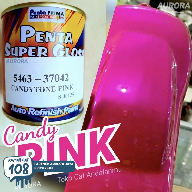 

Rumah Cat - Cat Penta Super Gloss Candytone Pink 200ml Candy Tone Merah Muda/ Duco Sepeda Motor Mobil Semprot Kendi Kenditon | Rumah Cat Mobil dan Motol