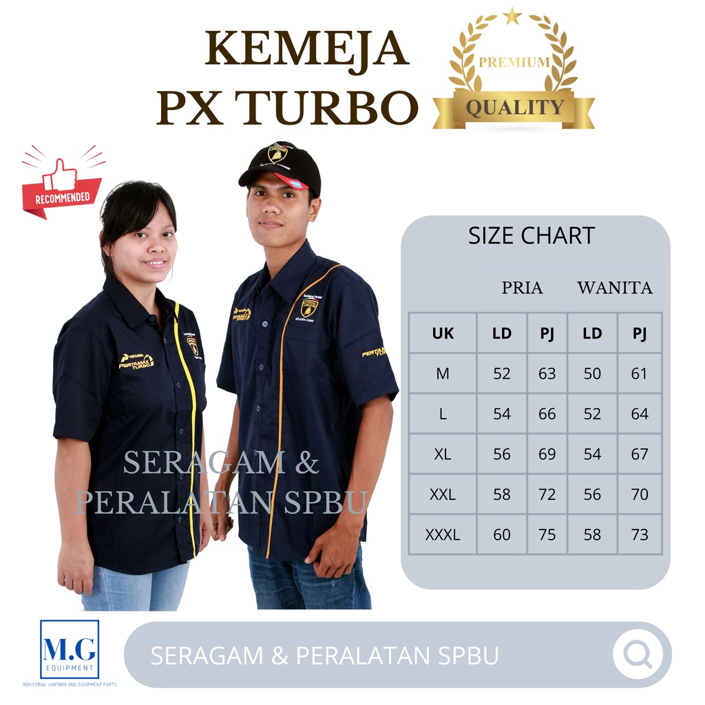 Kemeja Pertamina Staff PX Turbo Pria Wanita