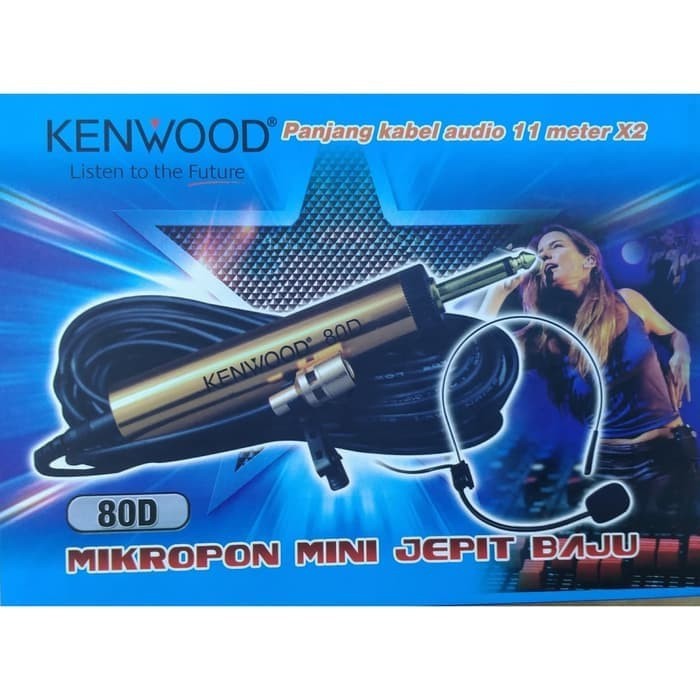 mic jepit KENWOOD KW-80D mic clip on free mic bando