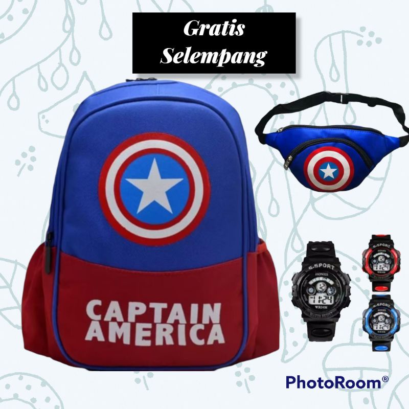 Tas Ransel Fashion Sekolah Anak Laki Laki PAUD TK SD Marvel Super Hero