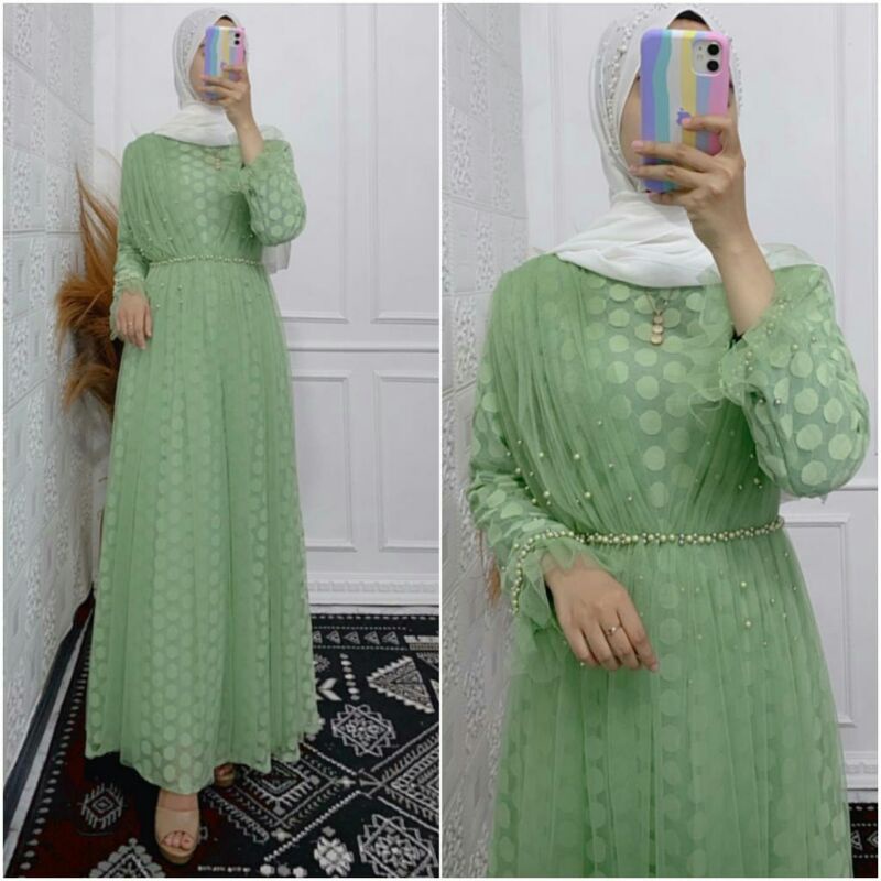 GAMIS LACE IMPORT MIX TILE MUTIARA DRESS