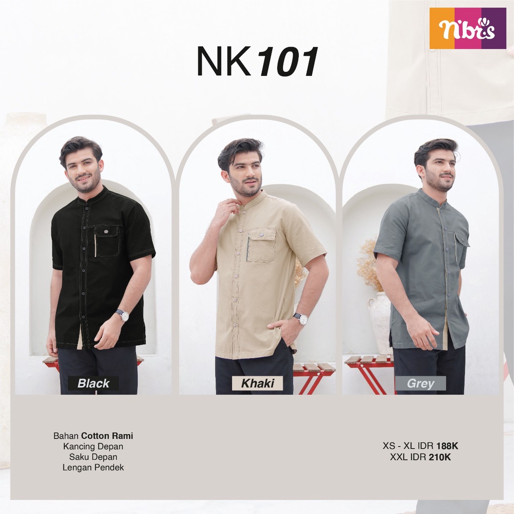 Nibras Koko NK 101 Bahan Cotton Rami Atasan Koko Pria Casual Modern