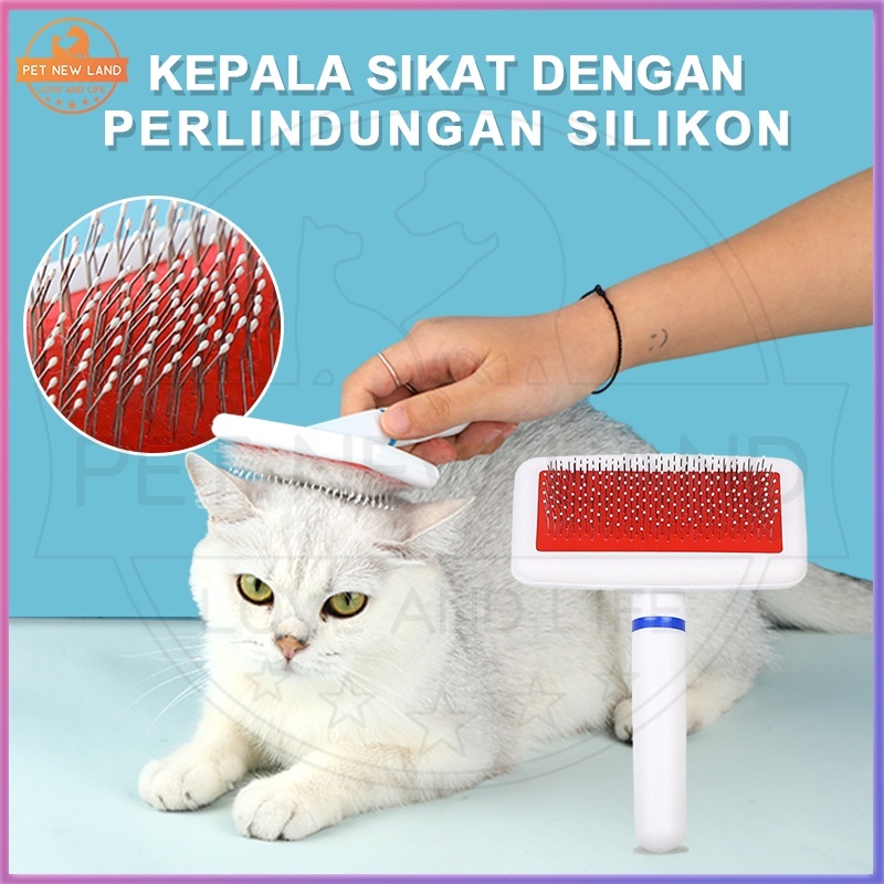 Sisir Kawat Grooming Sikat Kucing Anjing Pijat Perawatan Rambut Grooming Hewan