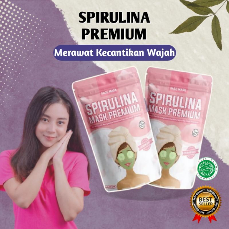 Spirulina Terlaris Masker Wajah Spirulina Mask Premium Masker Ori Bersegel Hilangkan Jerawat Ampuh