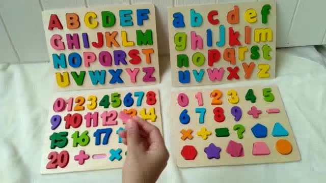 Puzzle Kayu Chunky Huruf Besar Huruf Kecil Bentuk  