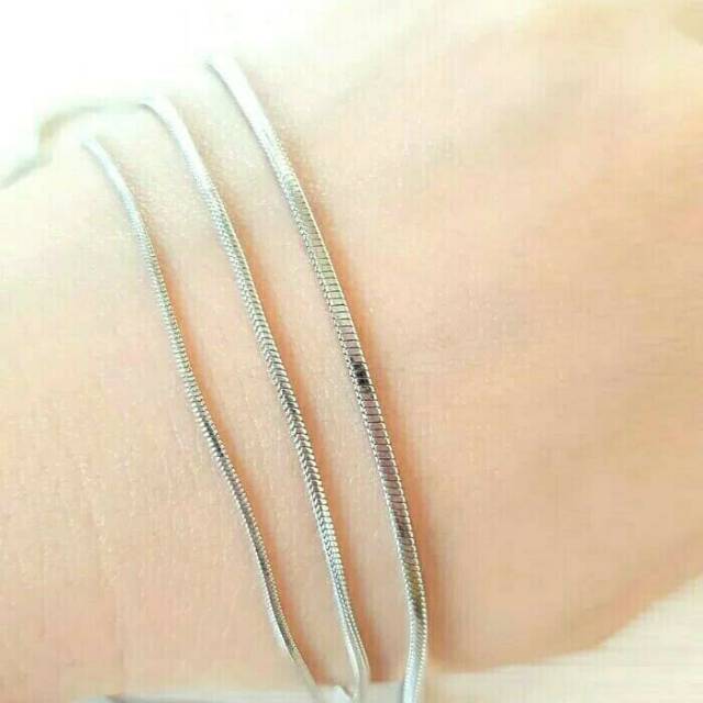 Kalung Titanium import Kotak Balok stainless steel anti karat selamanya super high quality