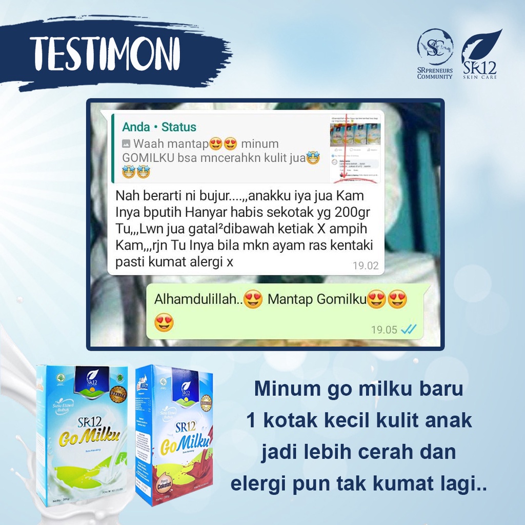 SR12 HERBAL SKINCARE GO MILKU SUSU ETAWA TERBAIK / GOMILKU SUSU KAMBING KUALITAS PREMIUM / GOAT MILK SUSU BUBUK BPOM