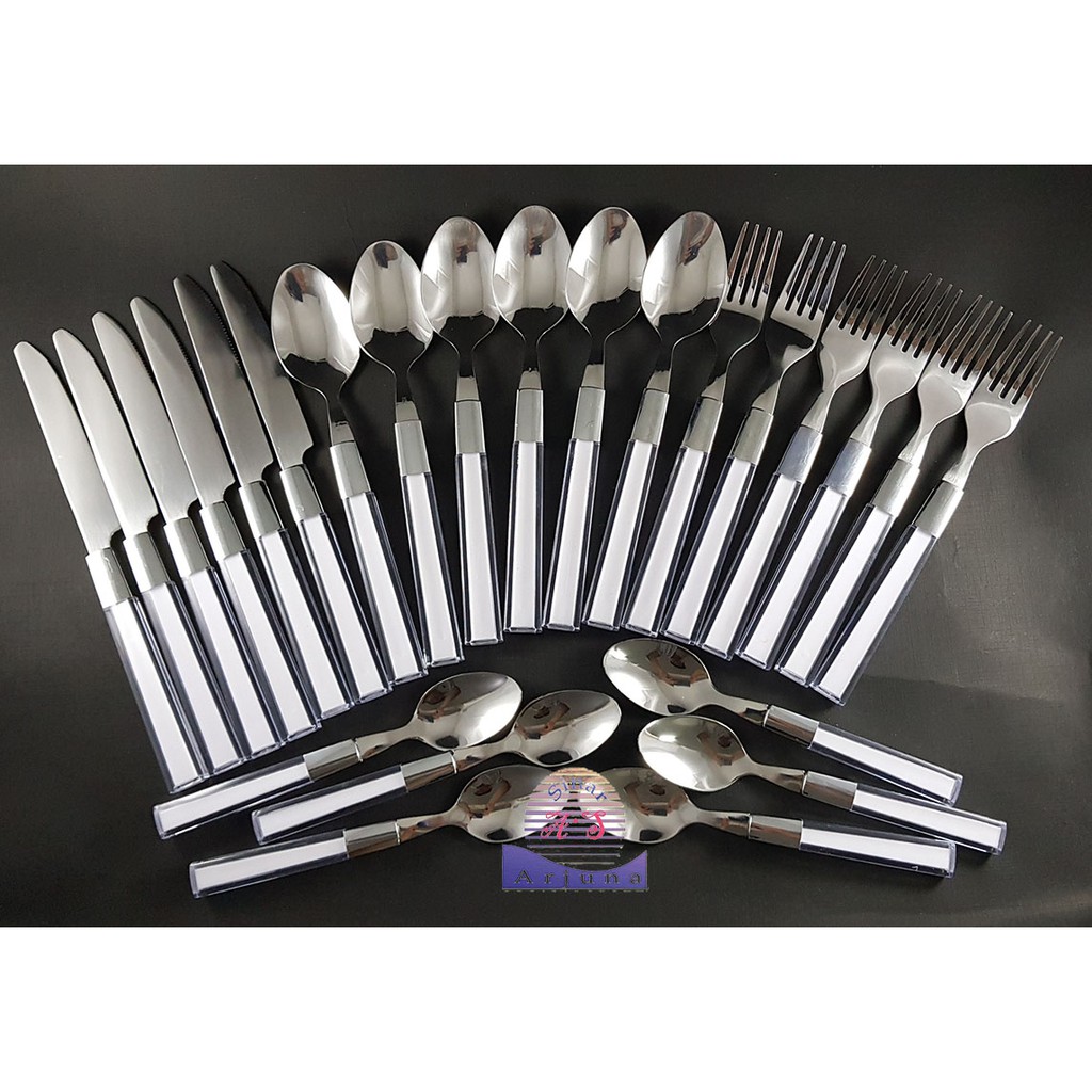 Sendok Set Stainless Isi 24 Pcs Peralatan Makan Dapur