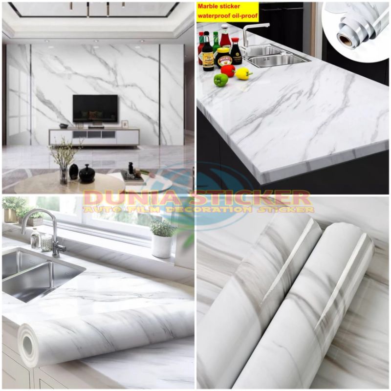 STIKER MARMER MARBEL WALLPAPER STICKER LEMARI MEJA KITCHEN SET MOTIF SERAT KAYU