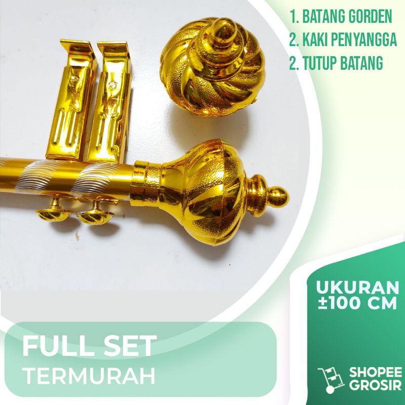 BESI GORDEN/ TIANG GORDEN / BATANG GORDEN FULL SET/ MOTIF  URIL / -+1 METER
